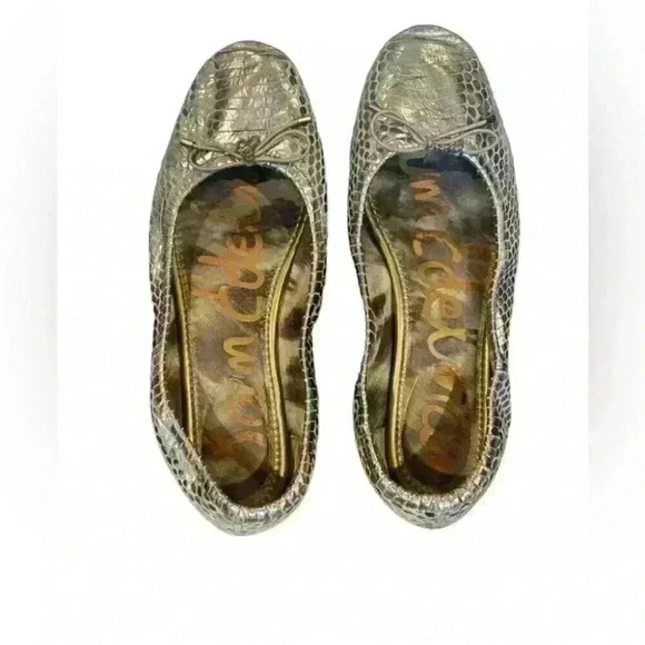 Sam Edelman Womens Felicia Shoes Slip-On Closed Toe Ballet Flat Gold  Size 7.5 - Picture 1 of 6